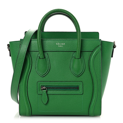 Celine Drummed Calfskin Nano Luggage Mint 1 of 11