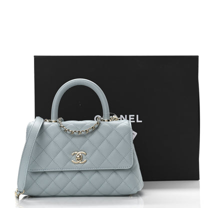 Chanel Caviar Quilted Mini Coco Handle Flap Light Blue 11 of 11