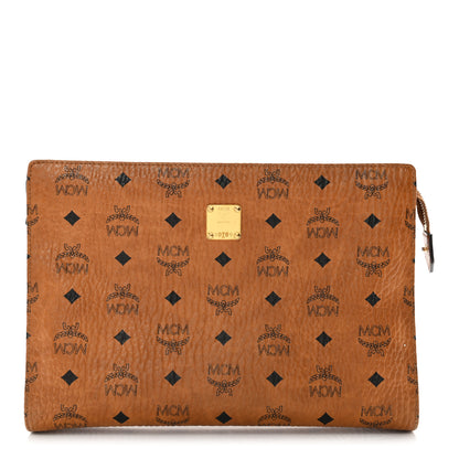 MCM Visetos Medium Zip Pouch Cognac 1 of 12
