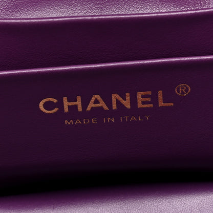 Chanel Shearling Lambskin Quilted Small Vanity Case Purple 7 of 11
