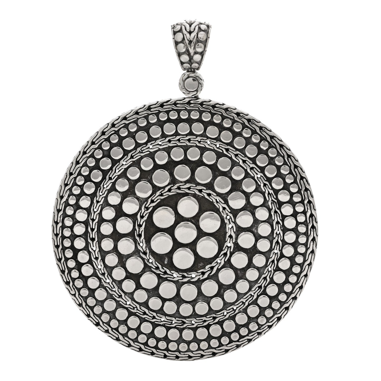 Sterling Silver Large Dot Medallion Pendant
