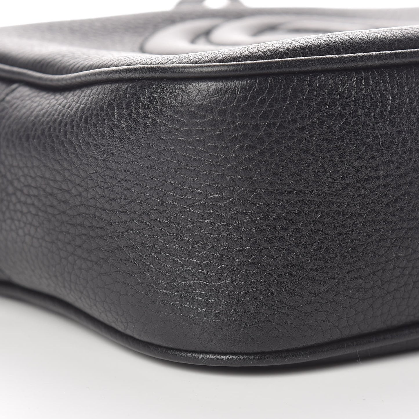 Pebbled Calfskin Small Soho Disco Bag Black