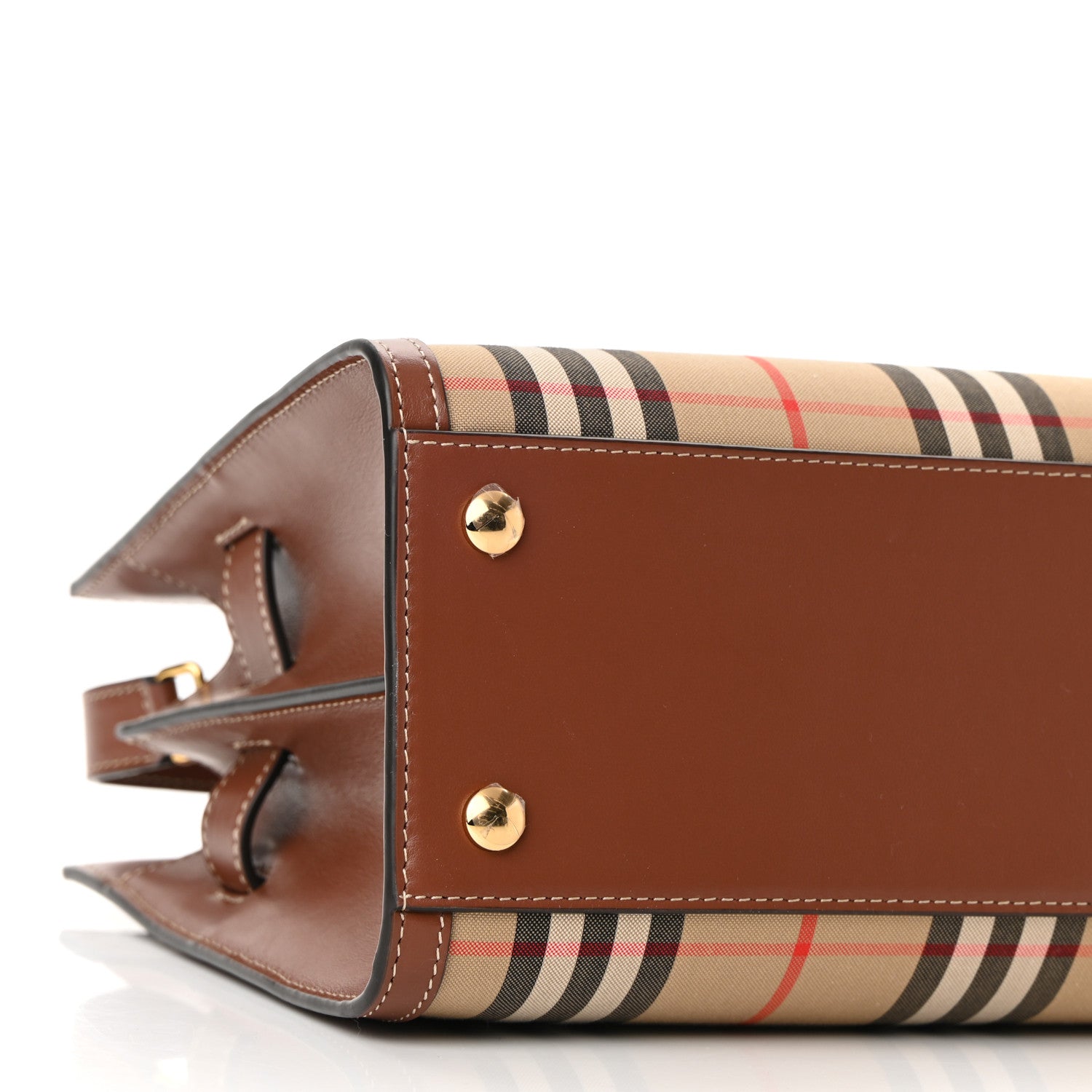 Burberry Calfskin Vintage Check Mini Two Handle Title Bag Archive