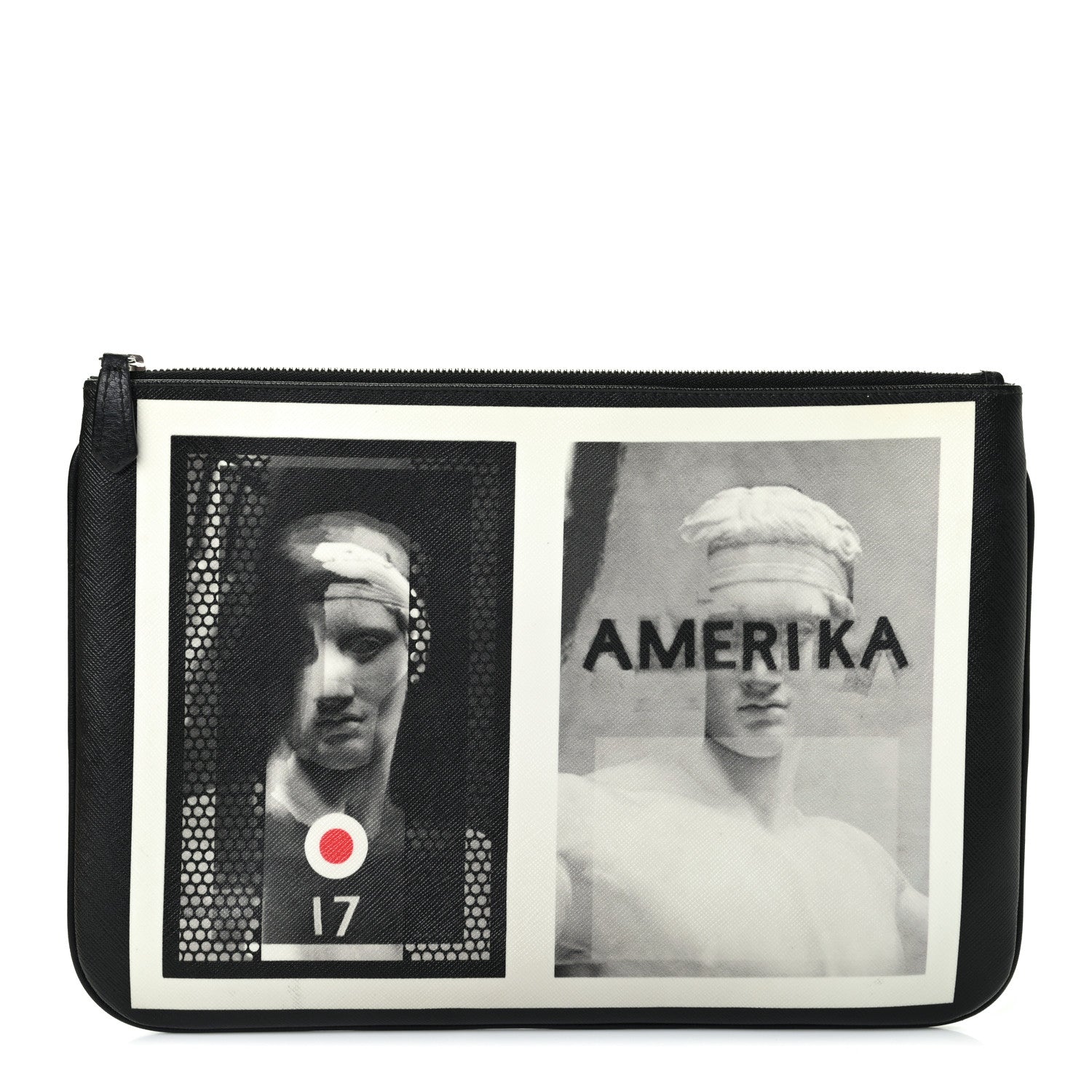 Givenchy Textured Calfskin Amerika Print Pouch Black 1 of 4