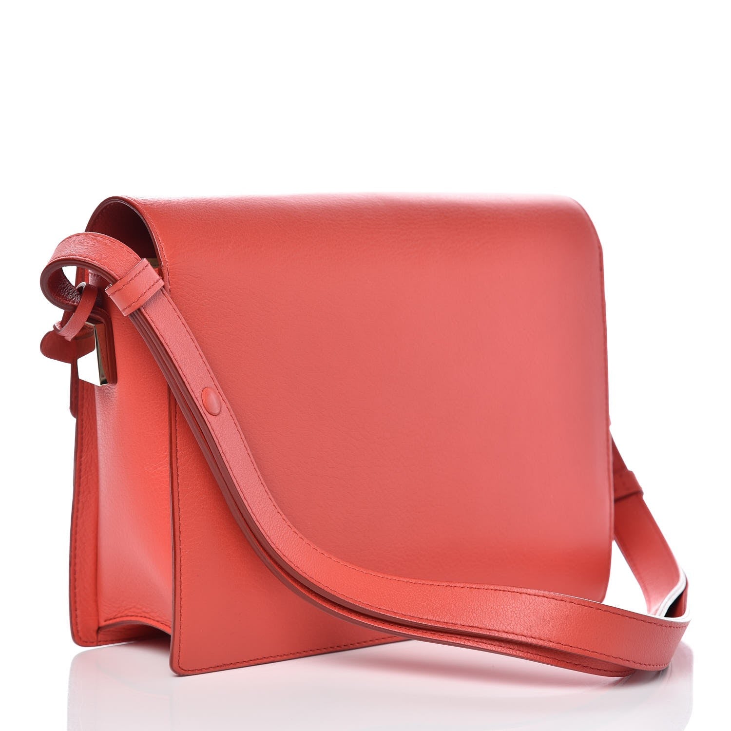 Delvaux Calfskin PM Madame Shoulder Bag Coral 3 of 9