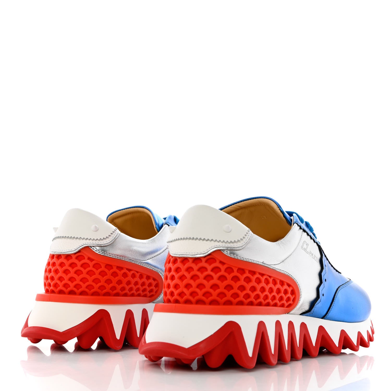 Christian Louboutin Laminated Nappa Neoprene Calfskin Mens Loubishark Sneakers 42 Version Multicolor 4 of 8