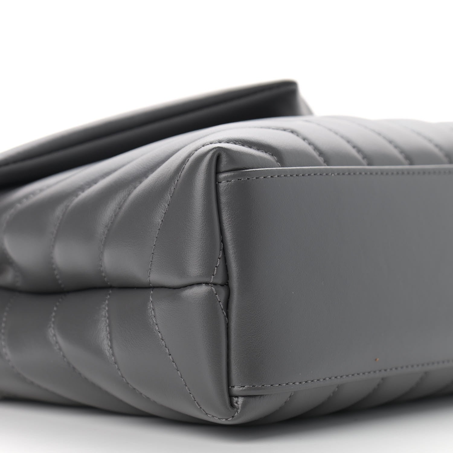 Saint Laurent Calfskin Y Quilted Monogram Small Loulou Chain Satchel Storm 9 of 12