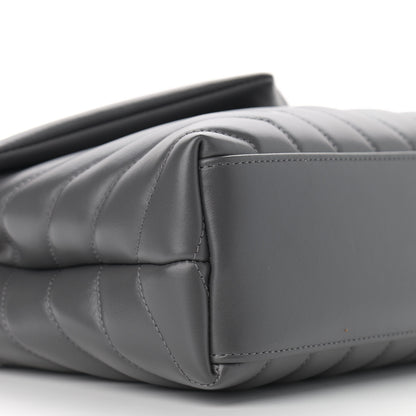 Saint Laurent Calfskin Y Quilted Monogram Small Loulou Chain Satchel Storm 9 of 12