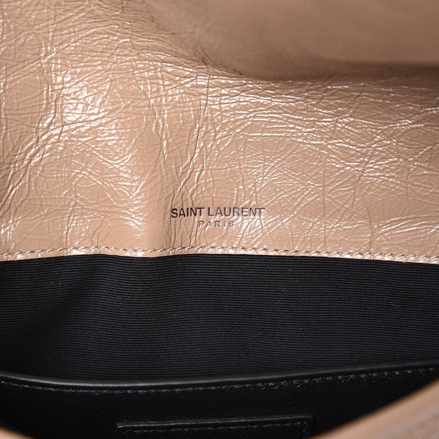 Saint Laurent Crinkled Calfskin Matelasse Monogram Baby Niki Chain Satchel Light Taupe 6 of 7