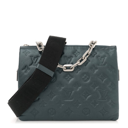 Louis Vuitton Metallic Lambskin Embossed Monogram Coussin PM Bleu 1 of 12