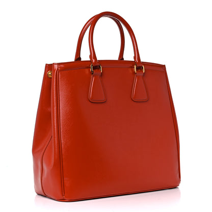 Prada Saffiano Vernice Parabole Tote Arancio 2 of 20