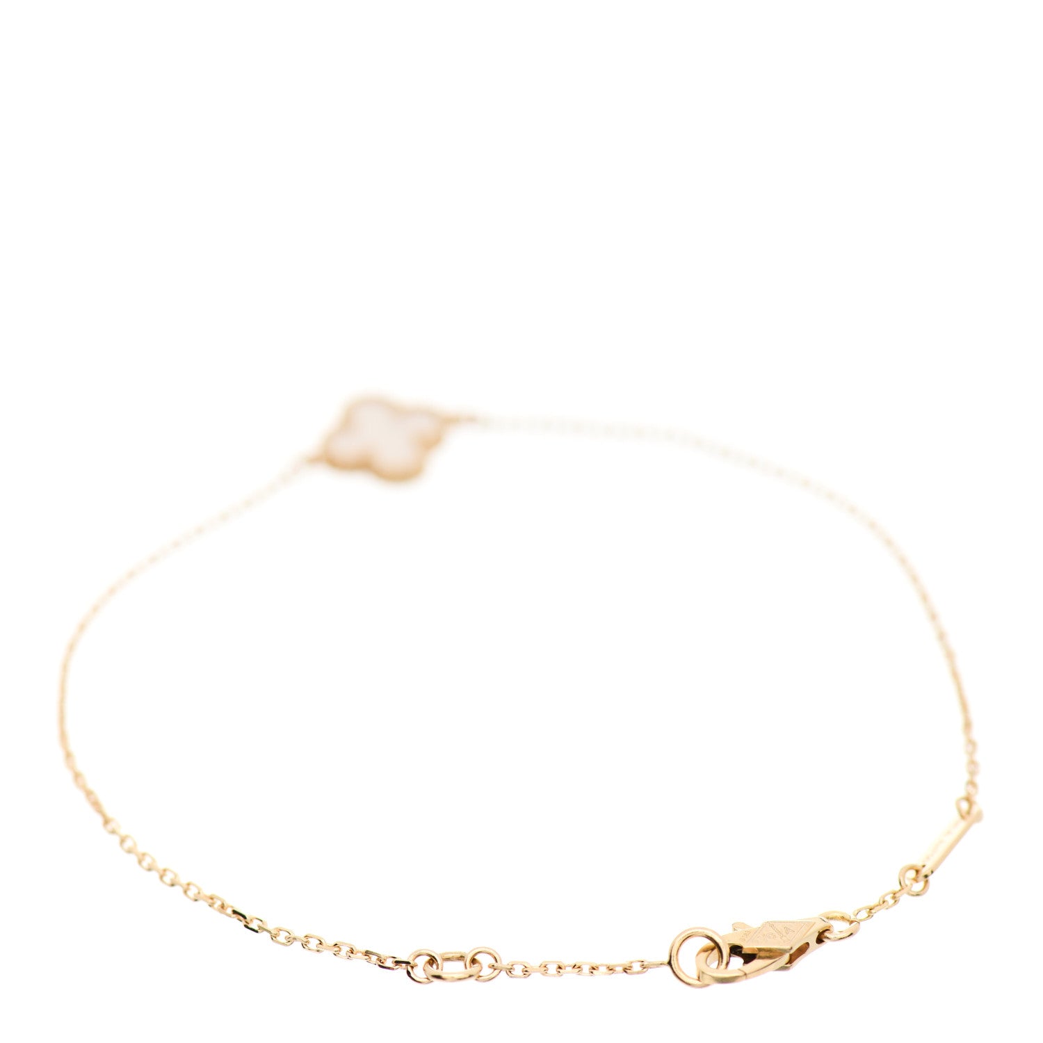 Van Cleef & Arpels 18K Yellow Gold Mother of Pearl Sweet Alhambra Bracelet 2 of 4