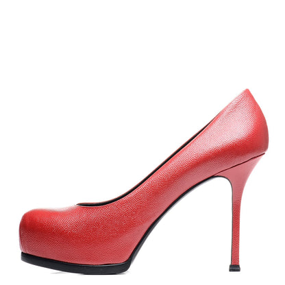 Saint Laurent Vernigolf Tribtoo 80 Platform Pumps 39 Red 1 of 8