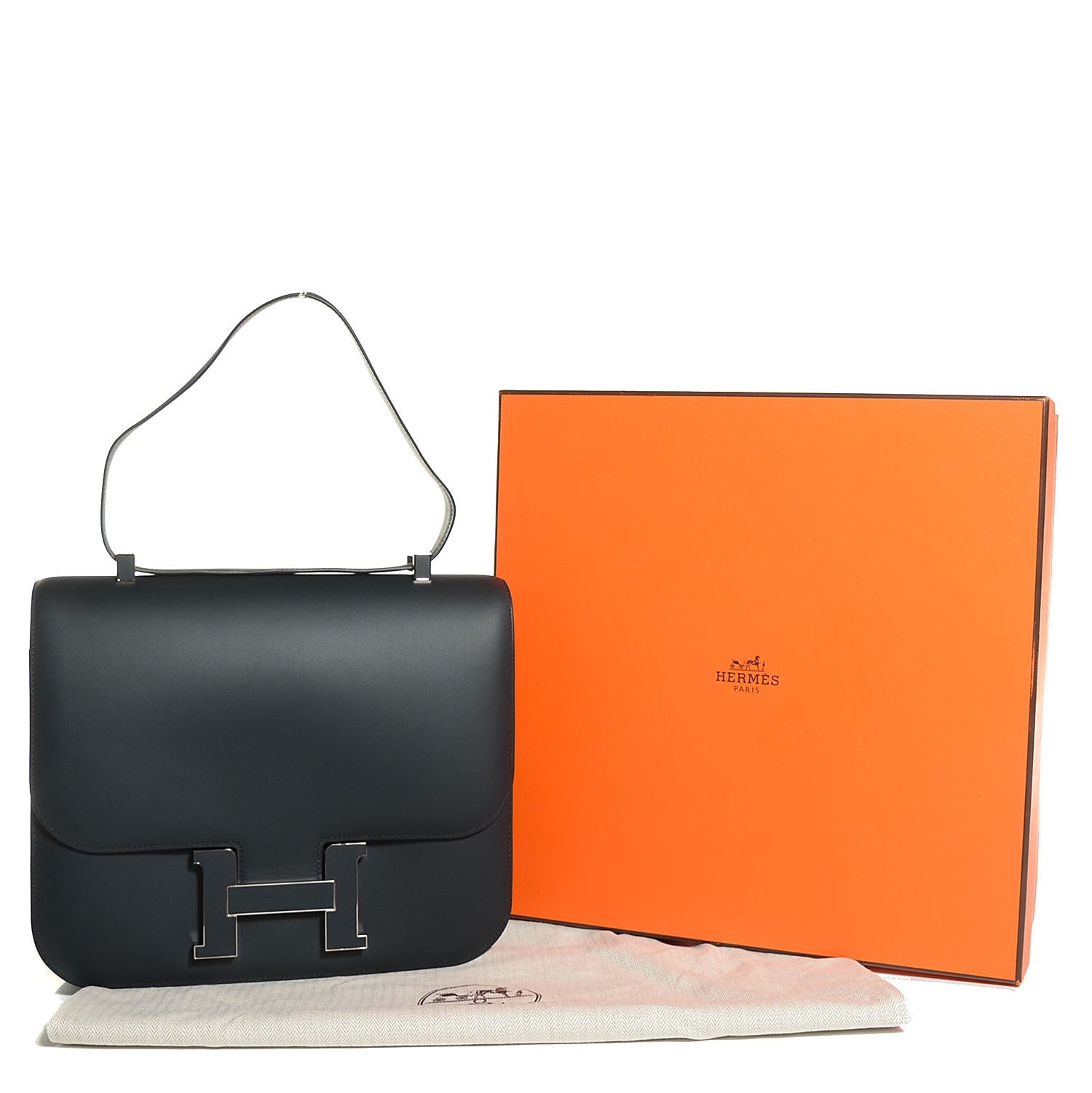 Hermes Veau Sombrero Constance Cartable 29 Bleu Obscur 5 of 16