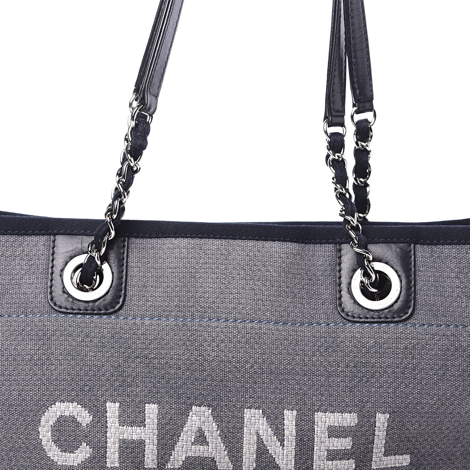 Chanel Canvas Small Deauville Tote Grey 10 of 10