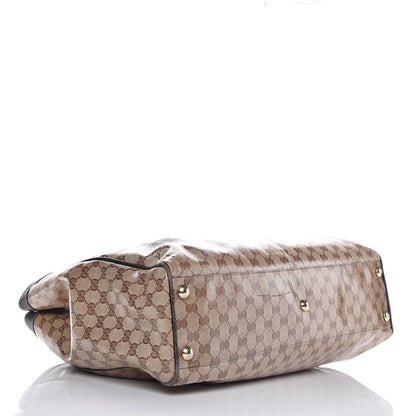 Gucci Crystal Monogram Tote Dark Brown 4 of 12