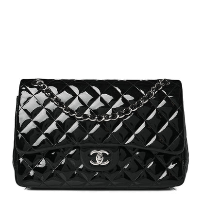 Chanel Patent Quilted Jumbo Double Flap Black 1 of 11