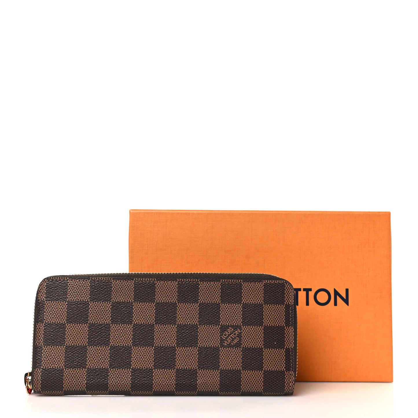 Damier Ebene Clemence Wallet Cherry
