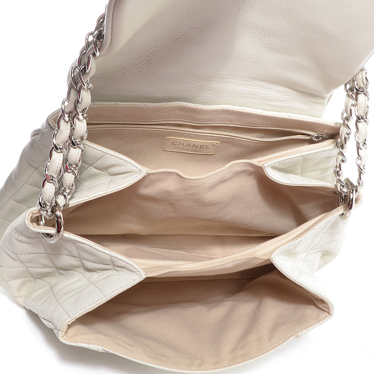 Chanel Caviar Quilted Timeless Accordion Flap White 5 of 7