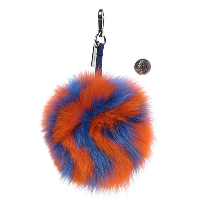Fendi Fox Fur Hypnoteyes Pom Pom Bag Charm Blue Orange 2 of 3