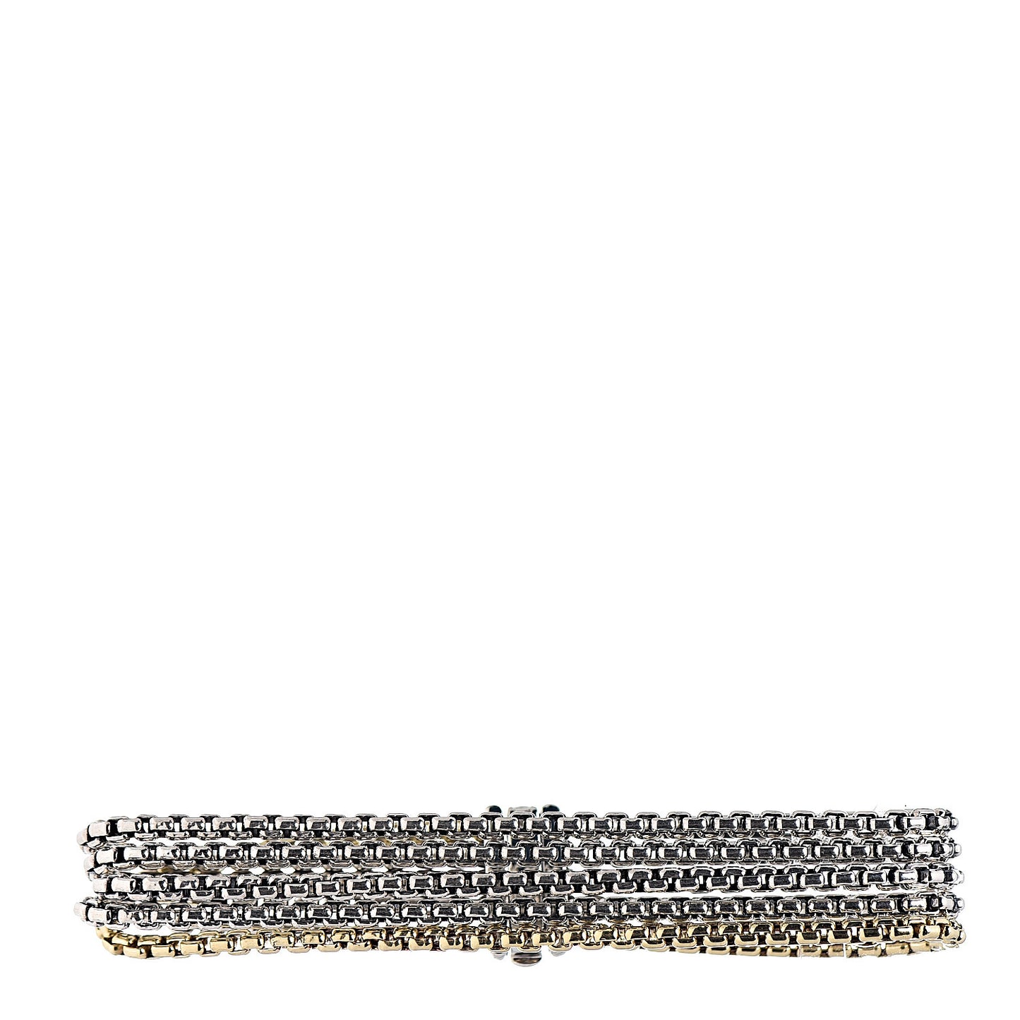 Sterling Silver 18K Yellow Gold Six-Row Box Chain Bracelet