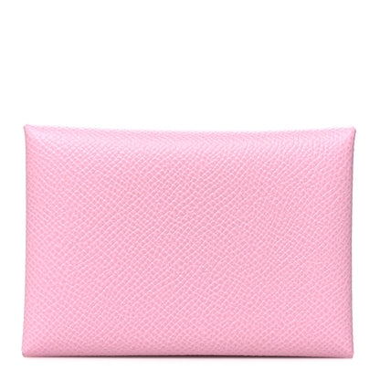 Hermes Epsom Calvi Duo Card Case Mauve Sylvestre 1 of 9