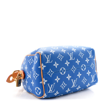 Louis Vuitton Calfskin Monogram Speedy P9 Bandouliere 20 Blue 4 of 10