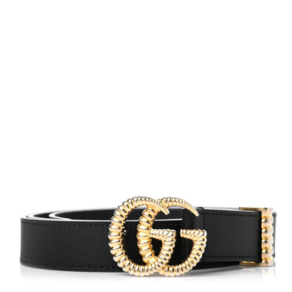 Gucci Moon Calfskin Torchon Double G 25mm Belt 95 38 Black 1 of 5