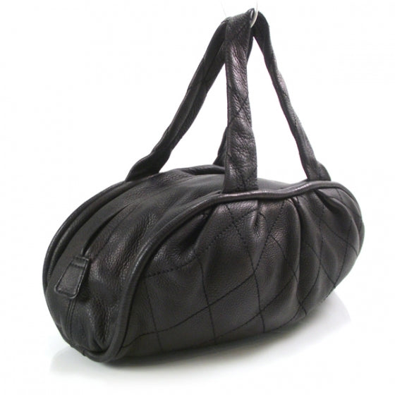 Chanel Deerskin Stitched Bowler Black 3 of 12