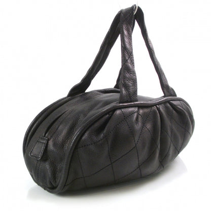 Chanel Deerskin Stitched Bowler Black 3 of 12