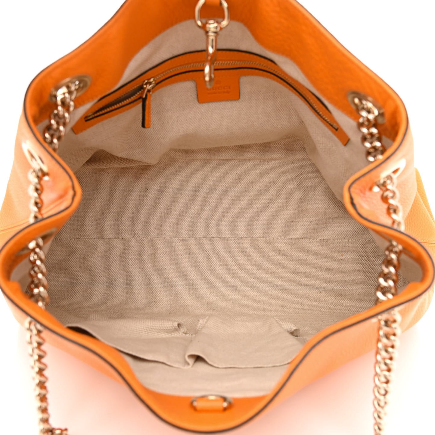 Pebbled Calfskin Medium Soho Chain Shoulder Bag Curcuma