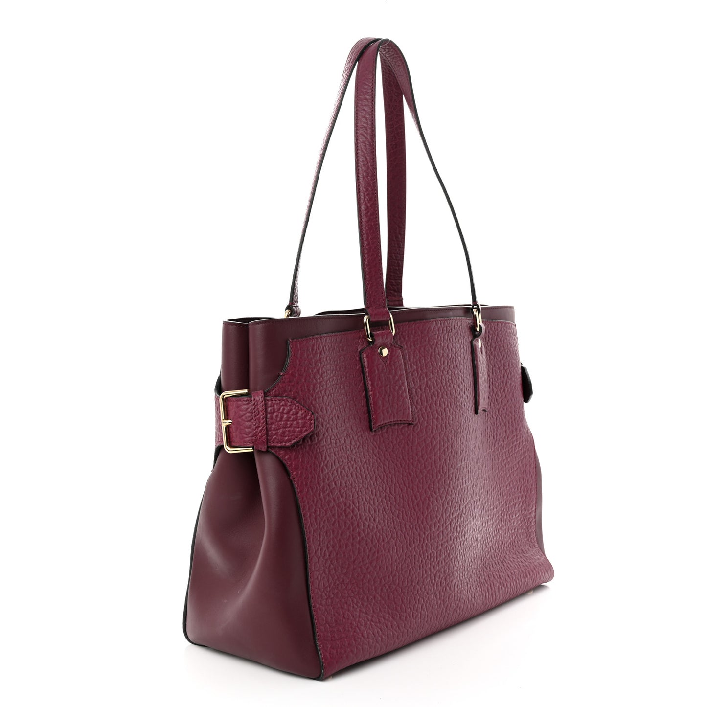 Heritage Grain Smooth Calfskin Large Clarborough Tote Damson Magenta