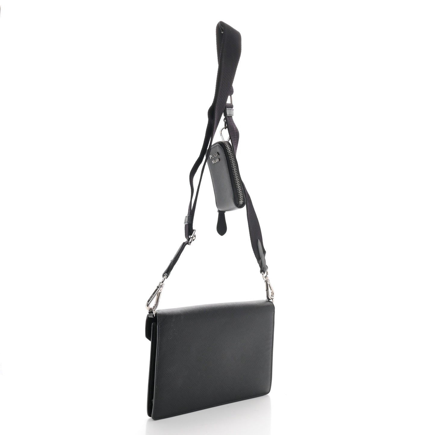 Saffiano City Calf Mini Envelope Bag Black