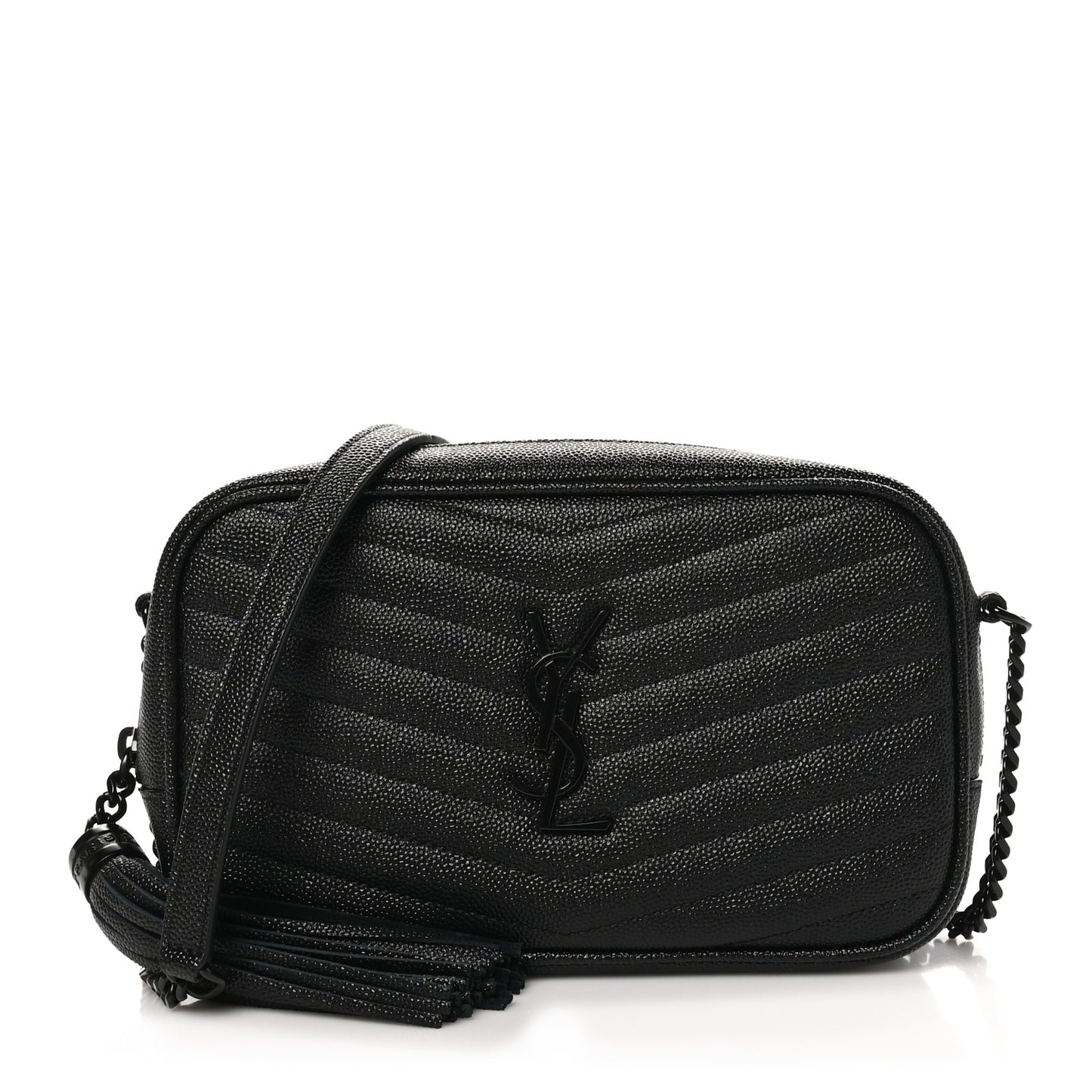 Grain De Poudre Matelasse Monochrome Monogram Mini Lou Camera Bag Black