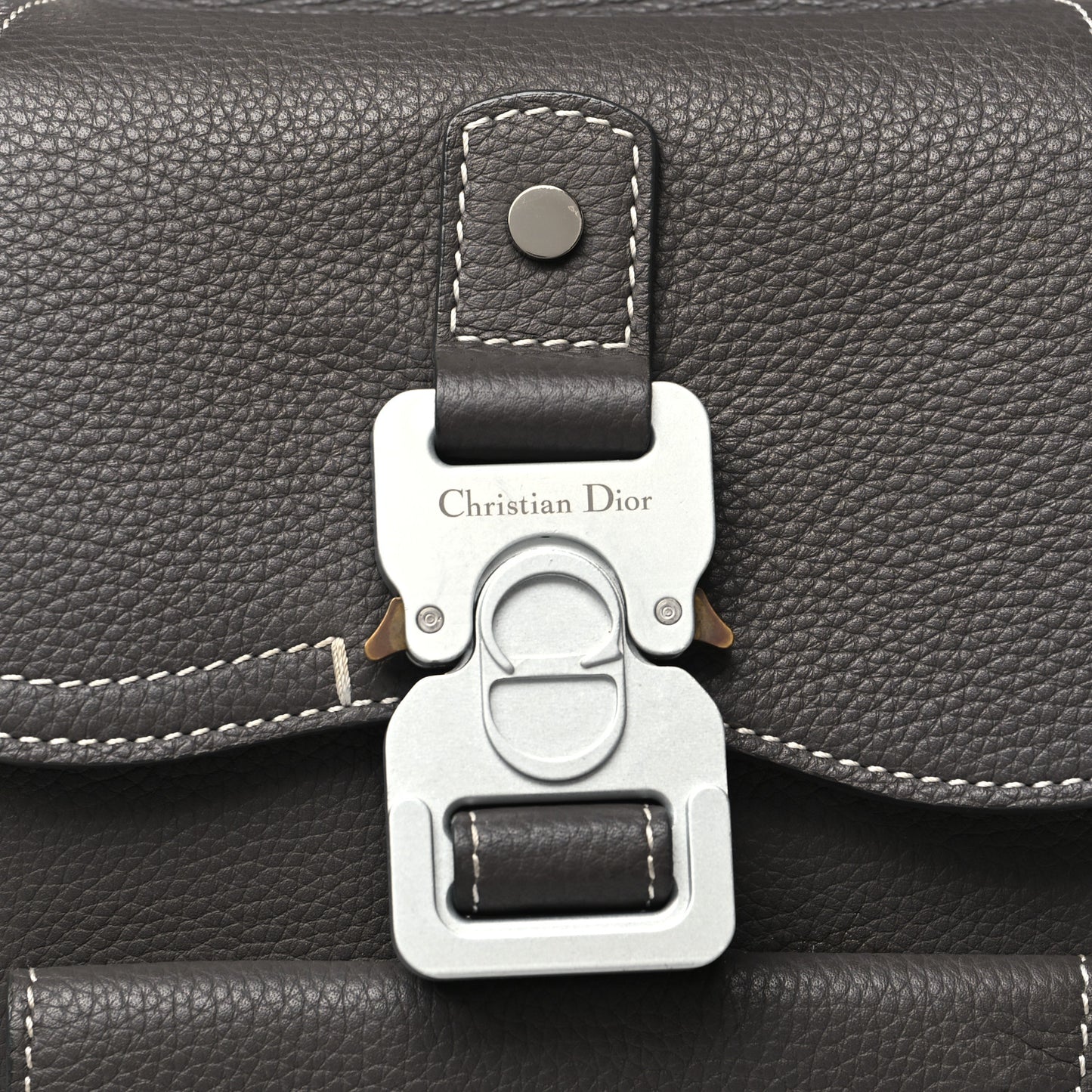 Grained Calfskin Mini Gallop Sling Bag Grey
