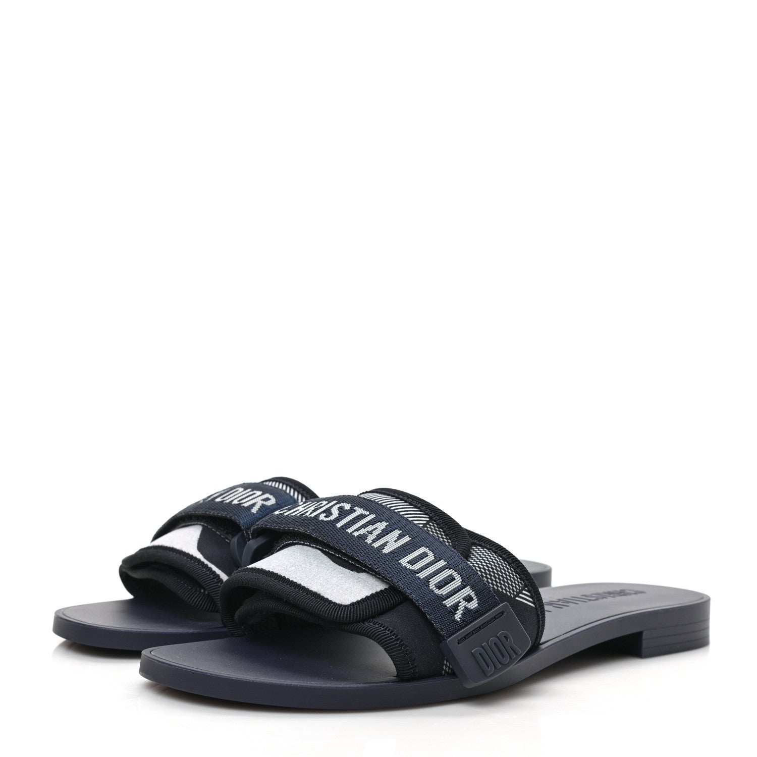 Christian Dior Technical Stretch Fabric Camouflage Dio(r)evolution Slide Sandals 36 Deep Blue 3 of 8