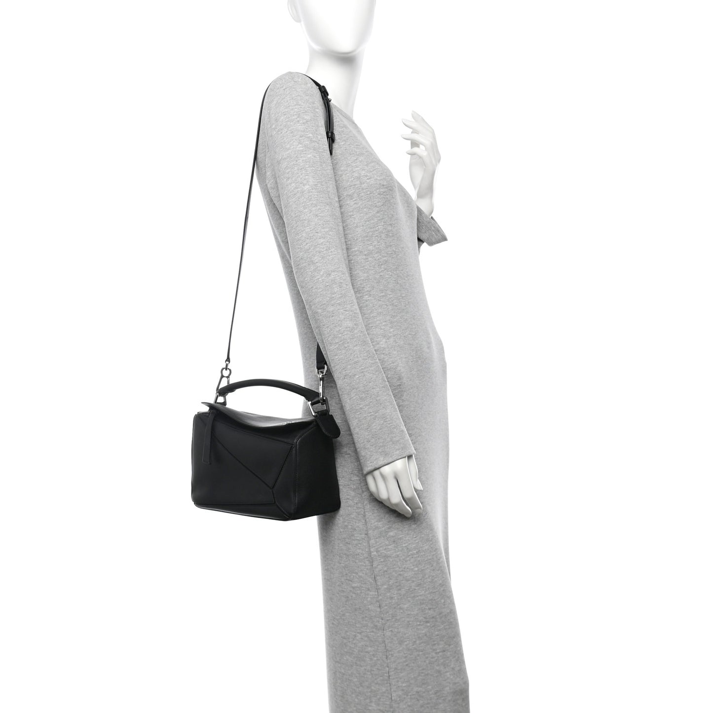 Calfskin Small Puzzle Bag Black