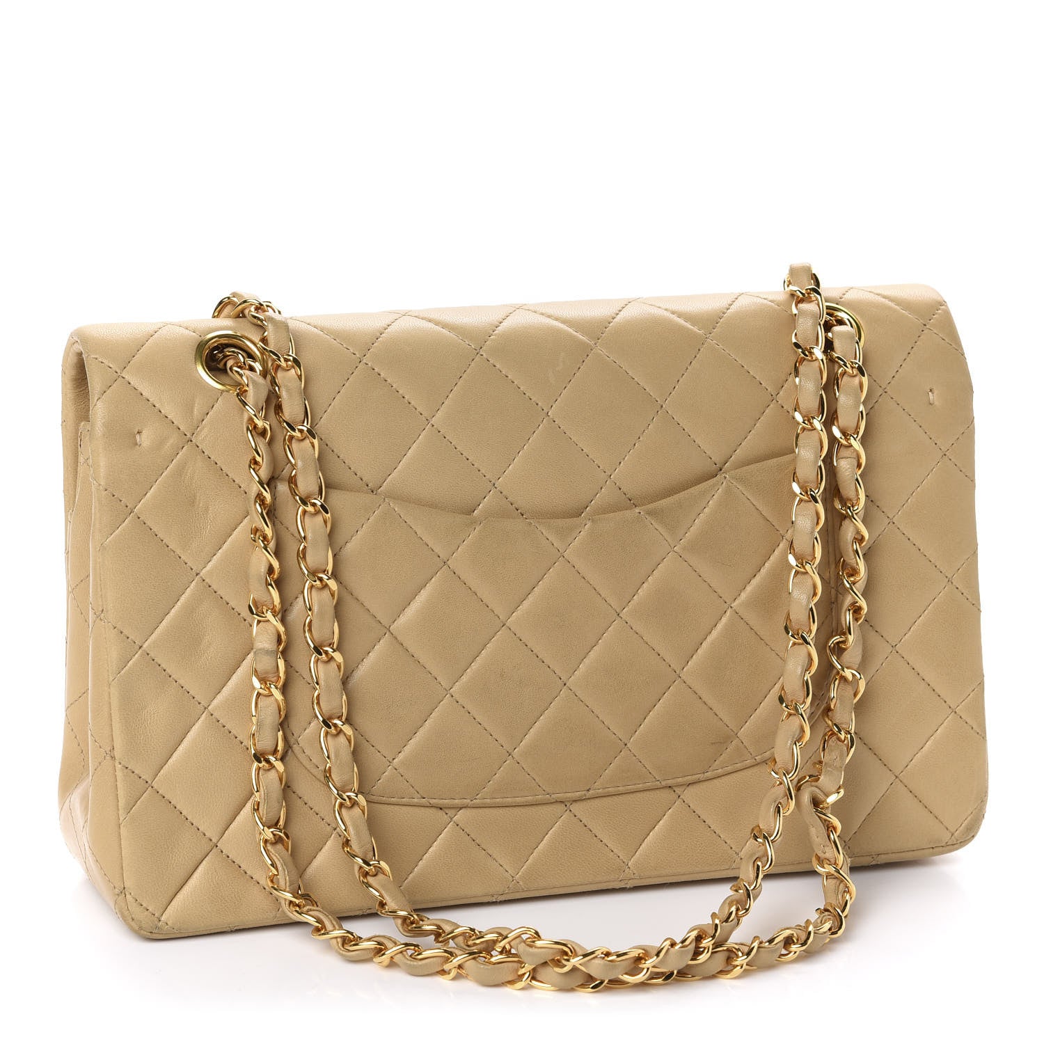 Chanel Lambskin Quilted Medium Double Flap Beige 3 of 12