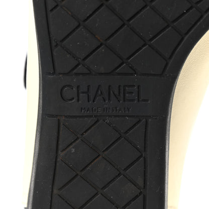 Chanel Lambskin Patent Cap Toe CC Sneakers 39 White Black 7 of 15