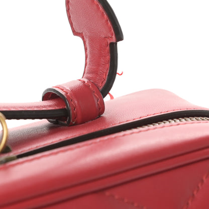 Gucci Calfskin Matelasse Sylvie Web Small GG Marmont Top Handle Shoulder Bag Hibiscus Red 11 of 11