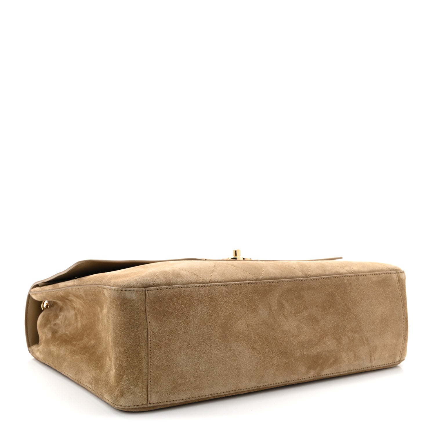 Chanel Suede Calfskin Souplissimo Maxi Flap Dark Beige 4 of 11