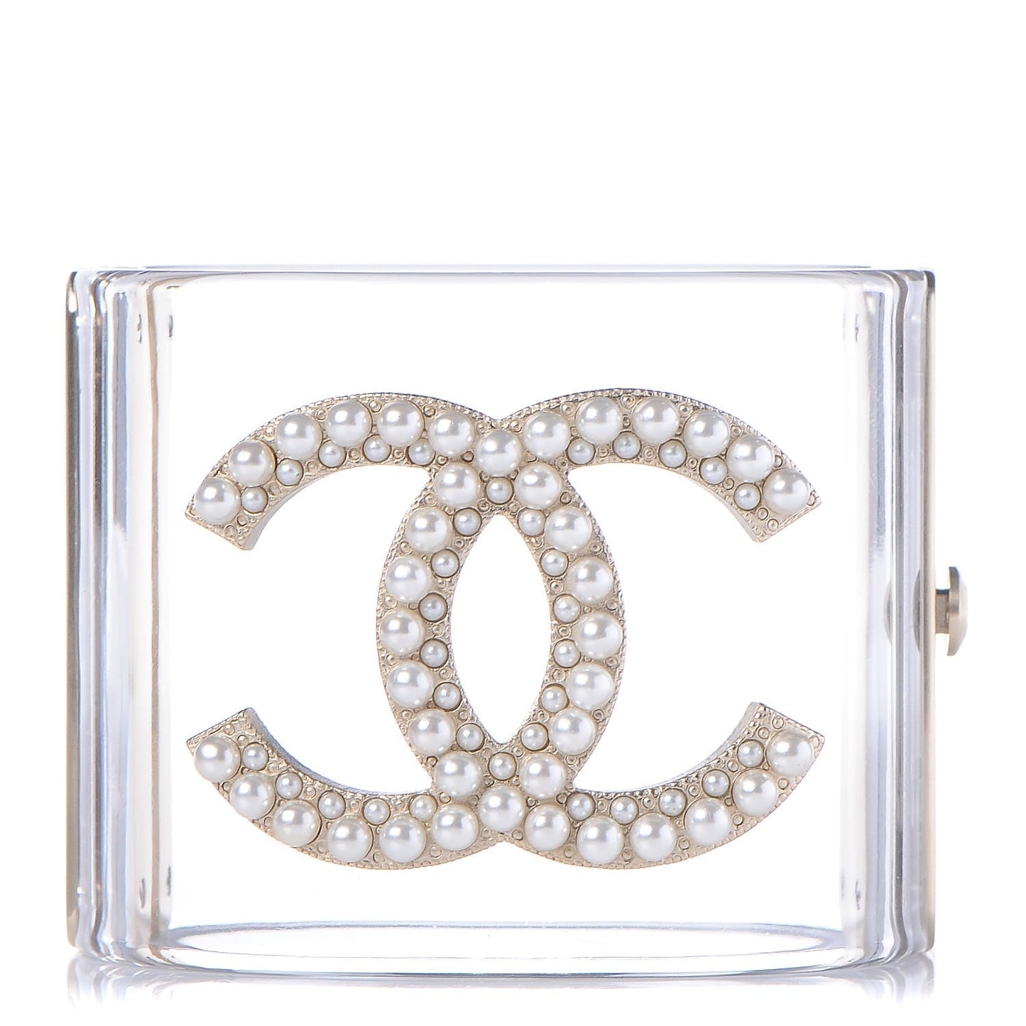 Lucite Pearl CC Cuff Light Gold