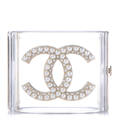 Chanel Lucite Pearl CC Cuff Light Gold 1 of 6