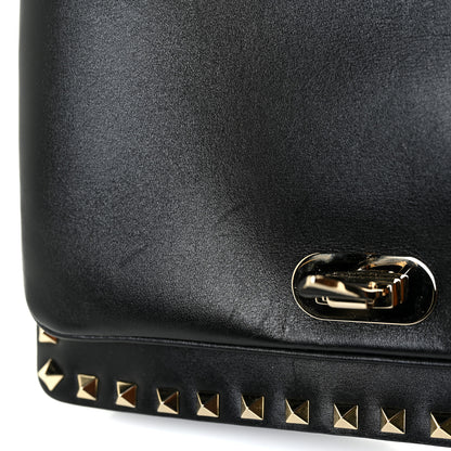 Valentino Garavani Vitello Rockstud Flip Lock Flap Messenger Black 11 of 16