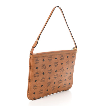 MCM Visetos Liz Shopper Tote Pouch Cognac 3 of 8