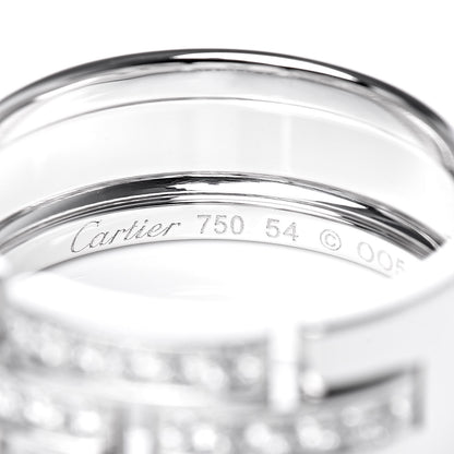 Cartier 18K White Gold Diamond Maillon Panthere Band Ring 54 6.75 4 of 5
