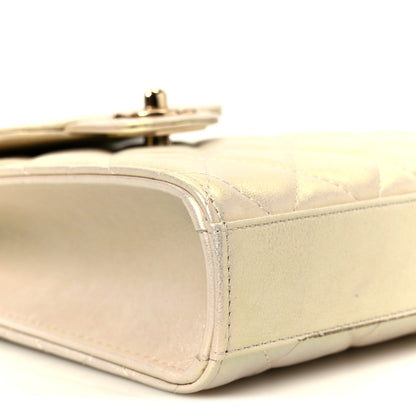 Chanel Iridescent Lambskin Quilted CC Phone Holder Ivory 11 of 13