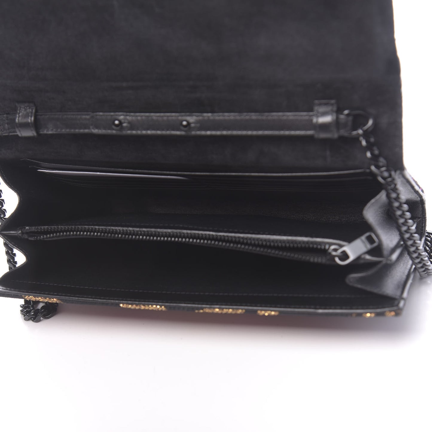 Tiger Burnout Monogram Chain Wallet Multicolor