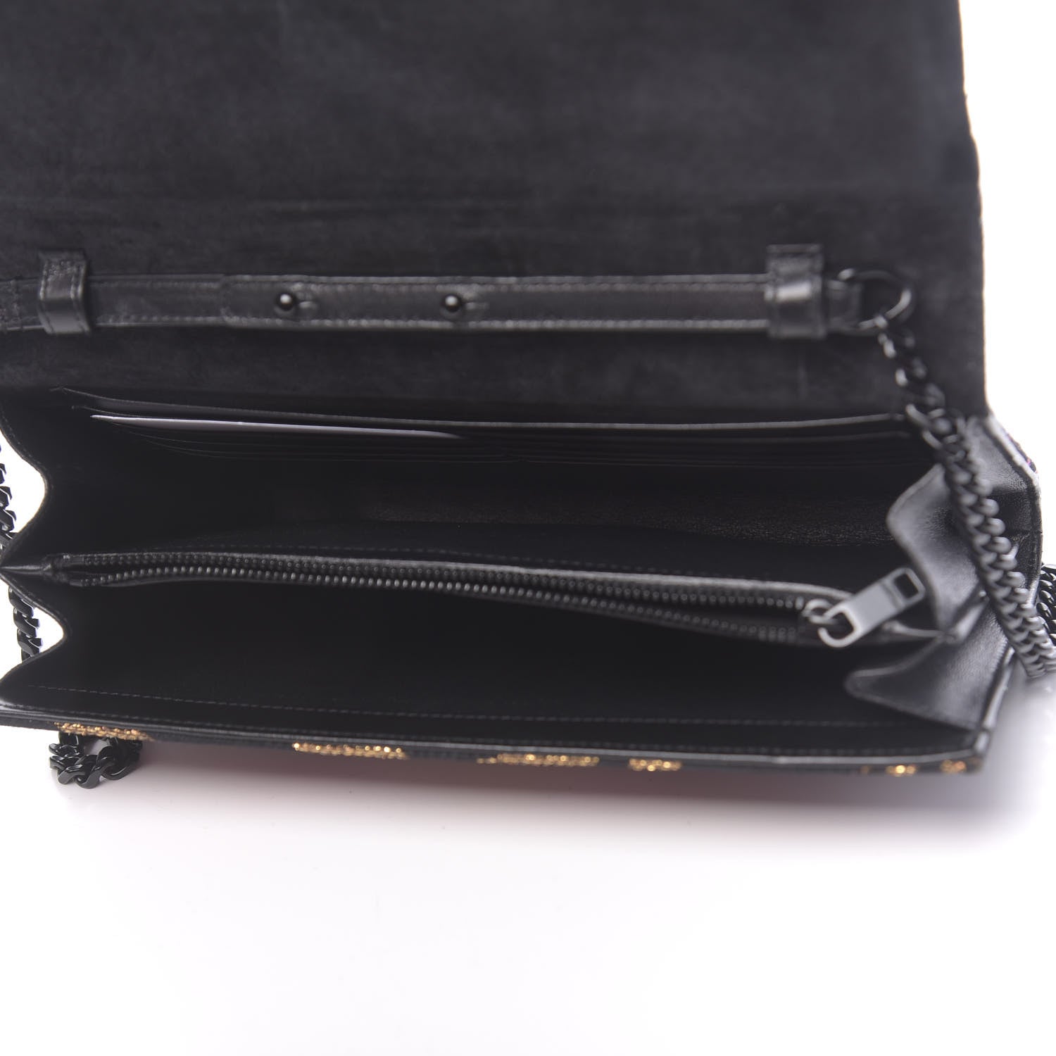 Saint Laurent Tiger Burnout Monogram Chain Wallet Multicolor 5 of 10