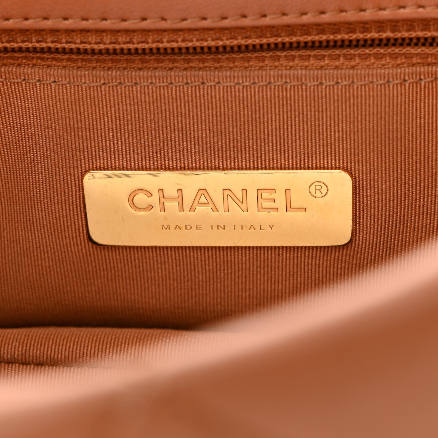 Lambskin Quilted Large Chanel 19 Flap Brown